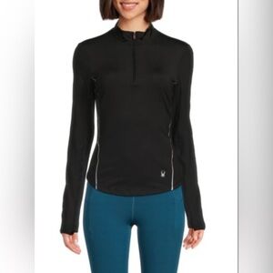 Spyder Active Long Sleeve Top Black Crew Neck Quick Dry L